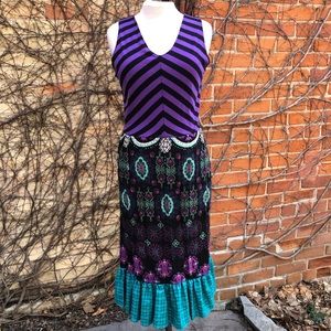 Black Star Back Dress EMBODY Upcycled XS Purple